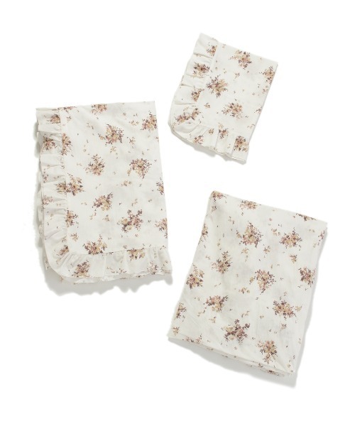 ジェラートピケ　ブルー花柄寝具3点セット　新品シングル　ONLINE限定 gelato pique（ジェラートピケ）の「【Sleep】【ONLINE限定】 花柄3点