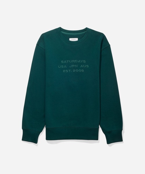 Saturdays NYC（サタデーズ ニューヨークシティ ）の「Bowery International Crew（スウェット・メンズ・グレー系その他/グリーン/グリーン系その他2・L/M/S/XL/X-SMALL）」の3枚目の写真