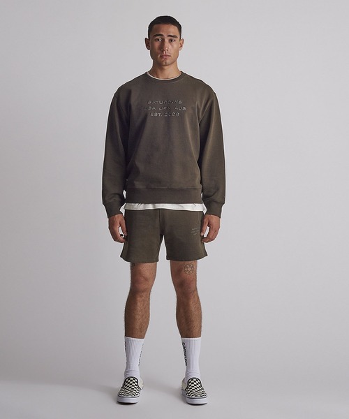 Saturdays NYC（サタデーズ ニューヨークシティ ）の「Bowery International Crew（スウェット・メンズ・グレー系その他/グリーン/グリーン系その他2・L/M/S/XL/X-SMALL）」の4枚目の写真