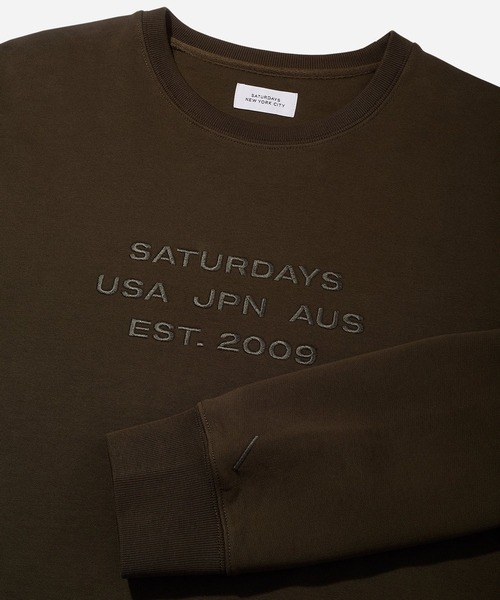 Saturdays NYC（サタデーズ ニューヨークシティ ）の「Bowery International Crew（スウェット・メンズ・グレー系その他/グリーン/グリーン系その他2・L/M/S/XL/X-SMALL）」の8枚目の写真