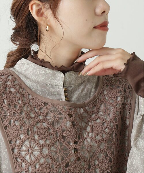 RAY CASSIN（レイカズン）の「メッシュシアータートル（Tシャツ/カットソー・レディース・ブラウン/ライトカーキ/キナリ・FREE）」の9枚目の写真