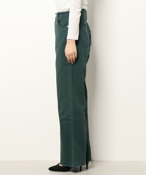 LAGUA GEM(ラグアジェム)の「LOTO COLOR FLARE DENIM(デニムパンツ・レディース・ダークグリーン/ホワイト・22inch/24inch/23inch/26inch/25inch)」の3枚目の写真