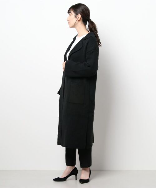 Q(キュー)の「ニットロングカーディガン(カーディガン/ボレロ・レディース・ベージュ/ブラック・MEDIUM)」の5枚目の写真