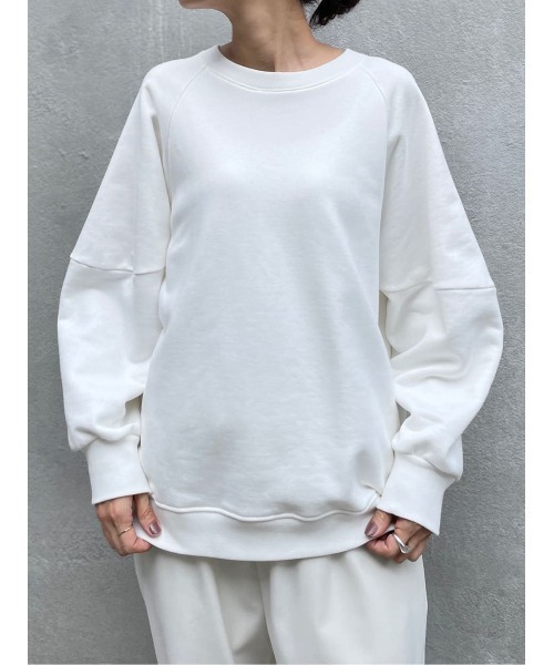 BEARDSLEY（ビアズリー）の「袖ボリュームトレーナー（Tシャツ/カットソー・レディース・ホワイト/ネイビー・FREE）」の2枚目の写真