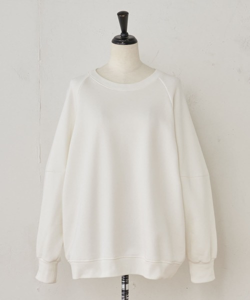 BEARDSLEY（ビアズリー）の「袖ボリュームトレーナー（Tシャツ/カットソー・レディース・ホワイト/ネイビー・FREE）」の6枚目の写真