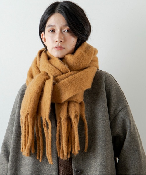 ANGIE（アンジー）の「ボリュームフリンジマフラー（マフラー・レディース・ライトグレー/イエロー/ブルー/グリーン/アイボリー/キャメル・FREE）」の13枚目の写真