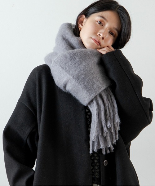ANGIE（アンジー）の「ボリュームフリンジマフラー（マフラー・レディース・ライトグレー/イエロー/ブルー/グリーン/アイボリー/キャメル・FREE）」の14枚目の写真