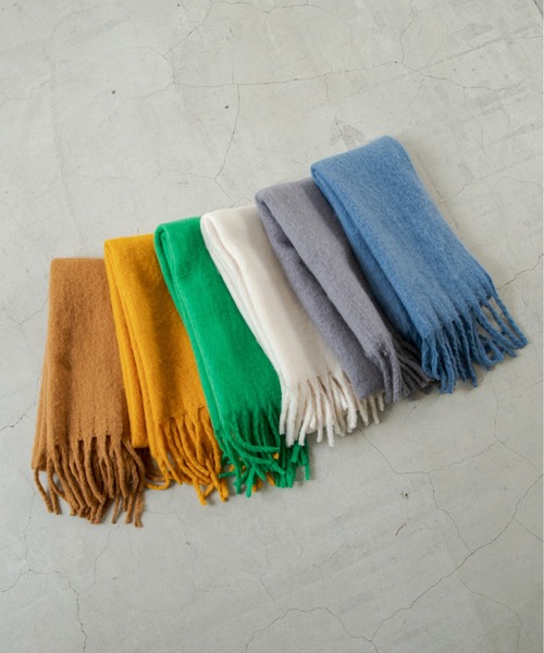 ANGIE（アンジー）の「ボリュームフリンジマフラー（マフラー・レディース・ライトグレー/イエロー/ブルー/グリーン/アイボリー/キャメル・FREE）」の19枚目の写真