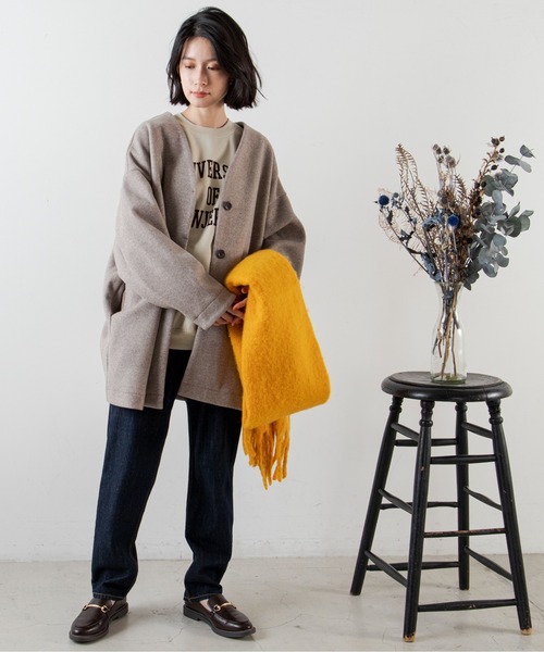 ANGIE（アンジー）の「ボリュームフリンジマフラー（マフラー・レディース・ライトグレー/イエロー/ブルー/グリーン/アイボリー/キャメル・FREE）」の11枚目の写真