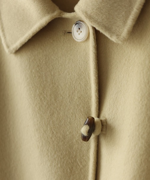 SAISON DE PAPILLON（セゾンドパピヨン）の「ウール混ダブルフェイスステンカラーAラインロングコート（ステンカラーコート・レディース・イエロー・フリー）」の6枚目の写真