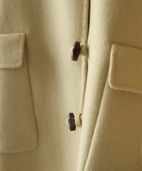 SAISON DE PAPILLON（セゾンドパピヨン）の「ウール混ダブルフェイスステンカラーAラインロングコート（ステンカラーコート・レディース・イエロー・フリー）」の22枚目の写真