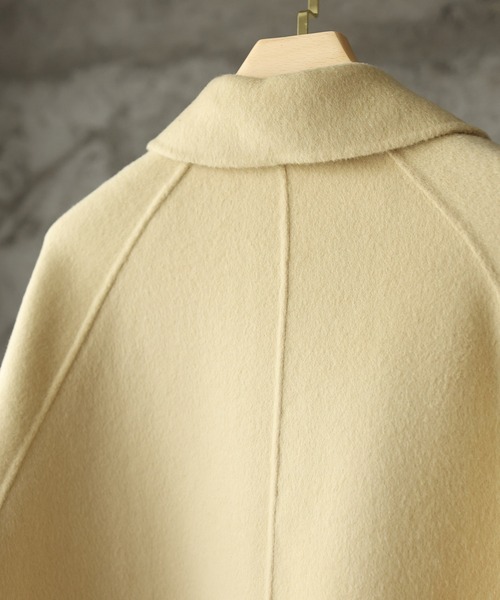 SAISON DE PAPILLON（セゾンドパピヨン）の「ウール混ダブルフェイスステンカラーAラインロングコート（ステンカラーコート・レディース・イエロー・フリー）」の11枚目の写真