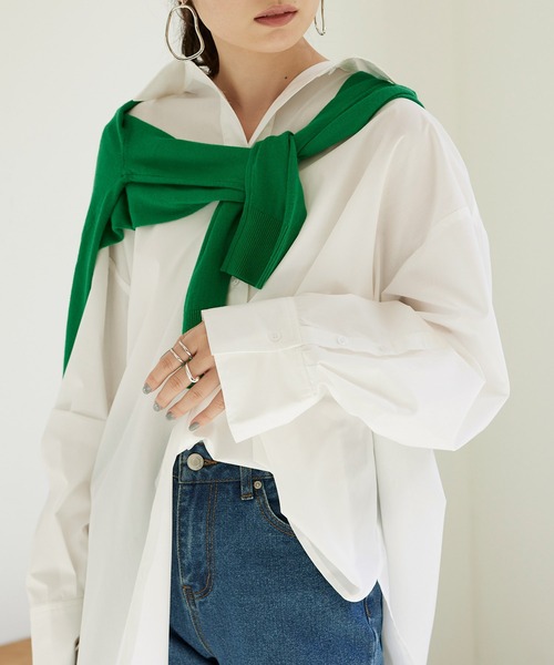 titivate（ティティベイト）の「ﾋﾞｯｸﾞｼﾙｴｯﾄｼｬﾂﾌﾞﾗｳｽ（シャツ/ブラウス・レディース・オフホワイト/ブルー系その他/パープル系その他/イエロー系その他・S/M）」の2枚目の写真