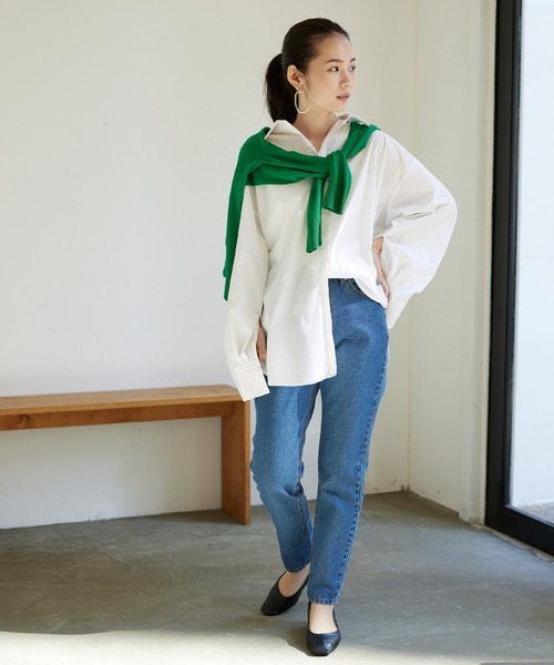 titivate（ティティベイト）の「ﾋﾞｯｸﾞｼﾙｴｯﾄｼｬﾂﾌﾞﾗｳｽ（シャツ/ブラウス・レディース・オフホワイト/ブルー系その他/パープル系その他/イエロー系その他・S/M）」の15枚目の写真