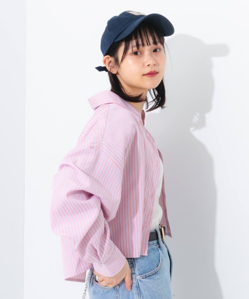 nemne store(ネンネストア)の「マルチストライプショートシャツ(シャツ/ブラウス・レディース・ブルー系その他/ピンク系その他/ベージュ系その他・フリー)」の9枚目の写真