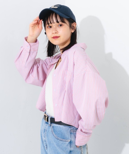 nemne store(ネンネストア)の「マルチストライプショートシャツ(シャツ/ブラウス・レディース・ブルー系その他/ピンク系その他/ベージュ系その他・フリー)」の10枚目の写真