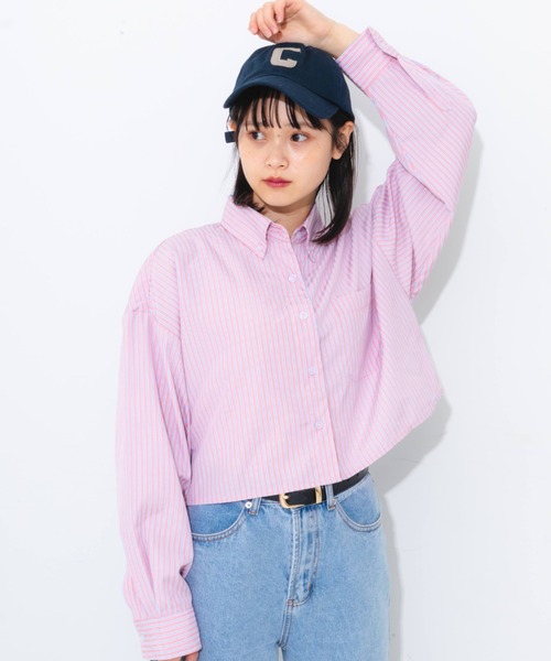 nemne store(ネンネストア)の「マルチストライプショートシャツ(シャツ/ブラウス・レディース・ブルー系その他/ピンク系その他/ベージュ系その他・フリー)」の8枚目の写真