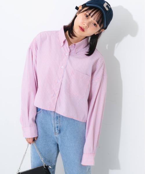 nemne store(ネンネストア)の「マルチストライプショートシャツ(シャツ/ブラウス・レディース・ブルー系その他/ピンク系その他/ベージュ系その他・フリー)」の11枚目の写真