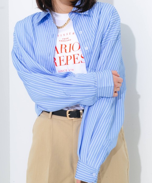 nemne store(ネンネストア)の「マルチストライプショートシャツ(シャツ/ブラウス・レディース・ブルー系その他/ピンク系その他/ベージュ系その他・フリー)」の22枚目の写真