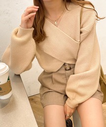 【apres jour clair】2wayクロスデザインニット