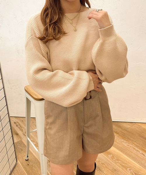 apres jour clair】2wayクロスデザインニット（ニット/セーター