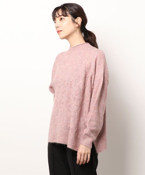 ehka sopo（エヘカソポ）の「もちもちケーブルニット（ニット/セーター・レディース・ベージュ/ピンク/ミント/ラベンダー・ﾌﾘ-）」の8枚目の写真