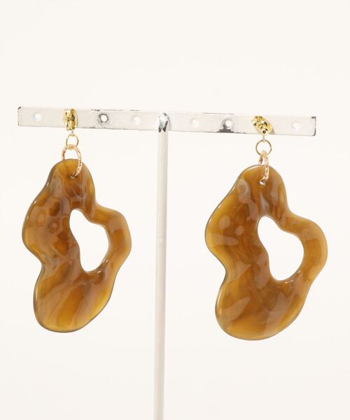 tone(トーン)の「【LoveAmooN】simplewave brownmarble (MA)(ピアス(両耳用)・レディース・ゴールド・FREE)」の6枚目の写真