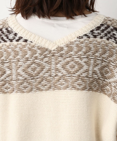 LEPSIM（レプシィム）の「3ゲージジャガードアミガラプルオーバー　257609（ニット/セーター・レディース・ブラック/ブラウン・FREE）」の14枚目の写真