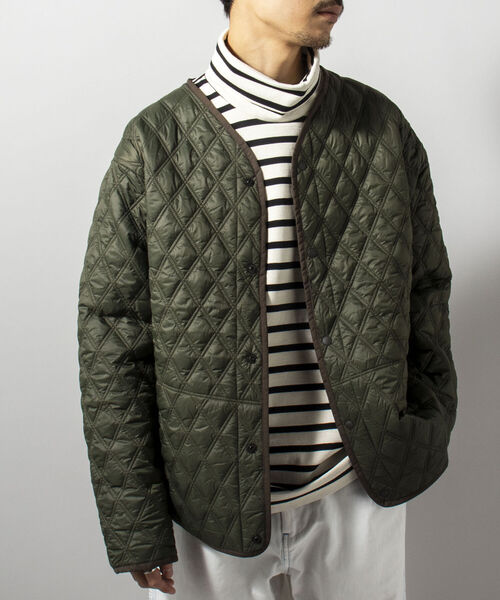 GLOSTER（グロスター）の「【GLOSTER/グロスター】PUFFER WARM JACKET 中綿ジャケット（ブルゾン・メンズ・オフホワイト/ブラック/オリーブ・MEDIUM/LARGE）」の3枚目の写真