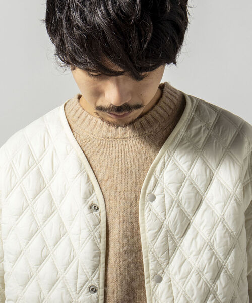 GLOSTER（グロスター）の「【GLOSTER/グロスター】PUFFER WARM JACKET 中綿ジャケット（ブルゾン・メンズ・オフホワイト/ブラック/オリーブ・MEDIUM/LARGE）」の6枚目の写真