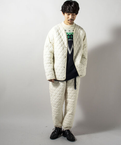 GLOSTER（グロスター）の「【GLOSTER/グロスター】PUFFER WARM JACKET 中綿ジャケット（ブルゾン・メンズ・オフホワイト/ブラック/オリーブ・MEDIUM/LARGE）」の5枚目の写真