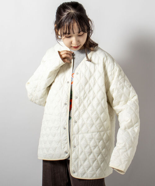 GLOSTER（グロスター）の「【GLOSTER/グロスター】PUFFER WARM JACKET 中綿ジャケット（ブルゾン・メンズ・オフホワイト/ブラック/オリーブ・MEDIUM/LARGE）」の4枚目の写真