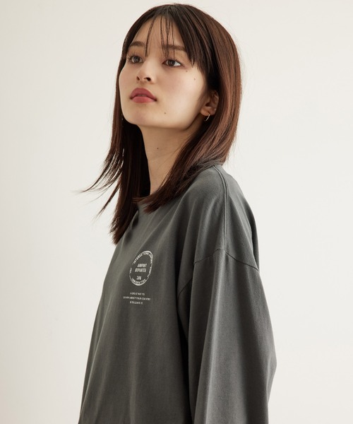 JUNRED（ジュンレッド）の「HIS×JUNRed feat.msy. ロングTシャツ（Tシャツ/カットソー・メンズ・ホワイト/チャコールグレー/ミント・LL/M/L）」の9枚目の写真