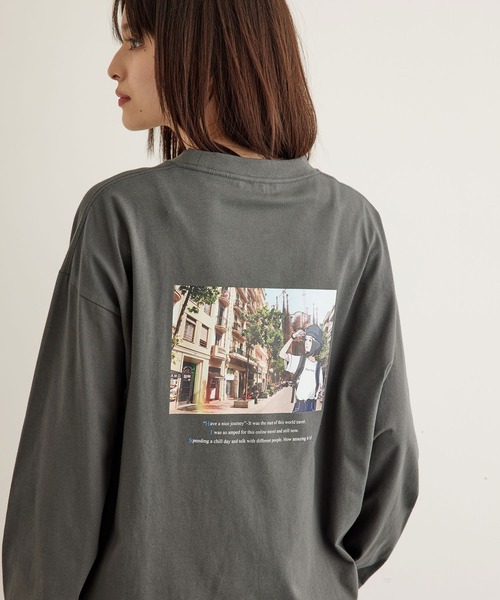 JUNRED（ジュンレッド）の「HIS×JUNRed feat.msy. ロングTシャツ（Tシャツ/カットソー・メンズ・ホワイト/チャコールグレー/ミント・LL/M/L）」の7枚目の写真