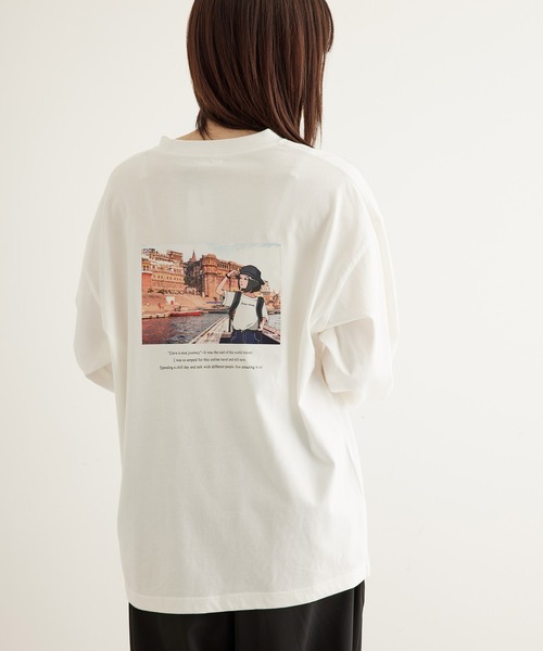 JUNRED（ジュンレッド）の「HIS×JUNRed feat.msy. ロングTシャツ（Tシャツ/カットソー・メンズ・ホワイト/チャコールグレー/ミント・LL/M/L）」の11枚目の写真