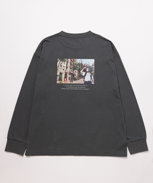 JUNRED（ジュンレッド）の「HIS×JUNRed feat.msy. ロングTシャツ（Tシャツ/カットソー・メンズ・ホワイト/チャコールグレー/ミント・LL/M/L）」の5枚目の写真