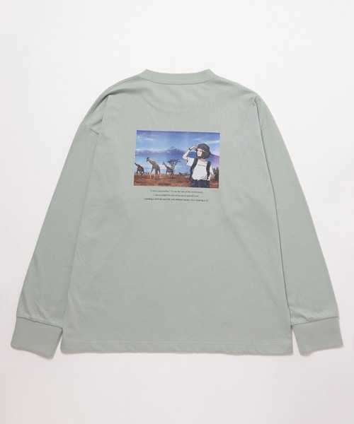 JUNRED（ジュンレッド）の「HIS×JUNRed feat.msy. ロングTシャツ（Tシャツ/カットソー・メンズ・ホワイト/チャコールグレー/ミント・LL/M/L）」の4枚目の写真