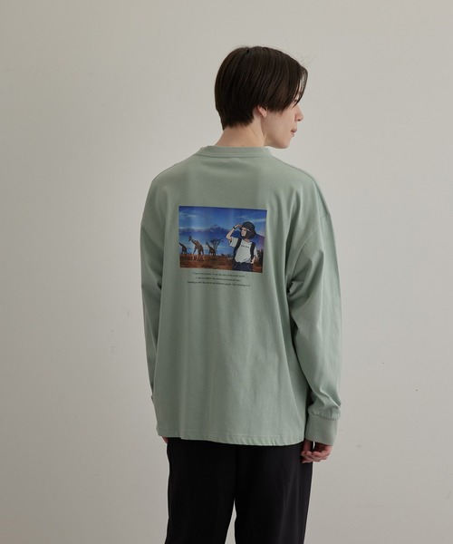 JUNRED（ジュンレッド）の「HIS×JUNRed feat.msy. ロングTシャツ（Tシャツ/カットソー・メンズ・ホワイト/チャコールグレー/ミント・LL/M/L）」の21枚目の写真