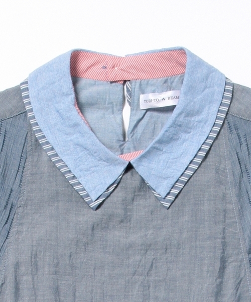 BEAMS BOY(ビームスボーイ)の「TORI-TO / 2枚衿 重ね ワンピース(ワンピース・レディース・ブルー・ONE SIZE)」の3枚目の写真