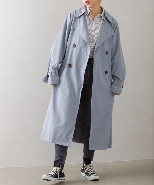 SpRay（スプレイ）の「【WEB限定】ピ－チキャンディスリーブＢＩＧトレンチコート（トレンチコート・レディース・ベージュ/カーキ/ブルー/ライトベージュ/グレイッシュベージュ・MEDIUM/LARGE）」の5枚目の写真