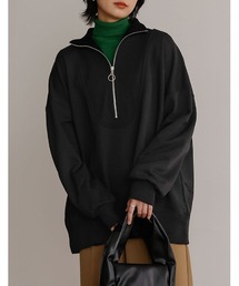 ハーフZIP裏毛ビッグプルオーバー