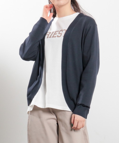 Honeys(ハニーズ)の「ラウンドカーデ(カーディガン/ボレロ・レディース・オレンジ/ベージュ/ブルーグリーン/ネイビー/ブラック・L/LL/M)」の4枚目の写真