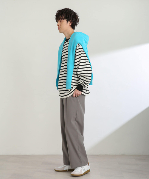 SENSE OF PLACE by URBAN RESEARCH（センスオブプレイスバイアーバンリサーチ）の「ボーダーエクストラルーズロンTシャツ（Tシャツ/カットソー・メンズ・ブラック/ネイビー/グリーン・MEDIUM/LARGE）」の8枚目の写真