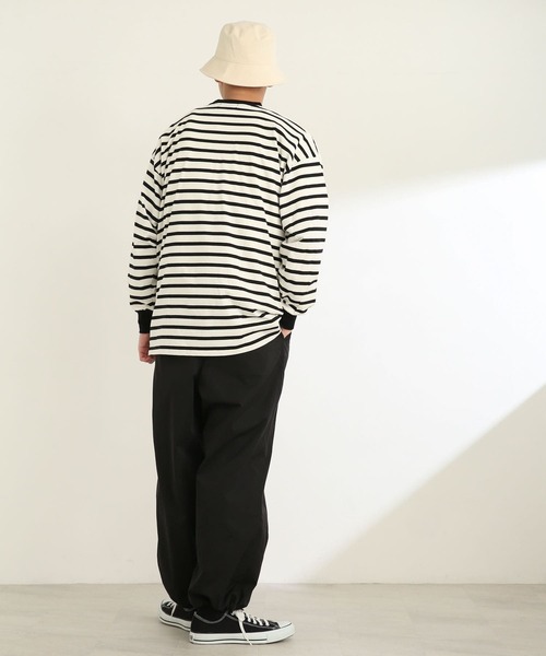 SENSE OF PLACE by URBAN RESEARCH（センスオブプレイスバイアーバンリサーチ）の「ボーダーエクストラルーズロンTシャツ（Tシャツ/カットソー・メンズ・ブラック/ネイビー/グリーン・MEDIUM/LARGE）」の11枚目の写真