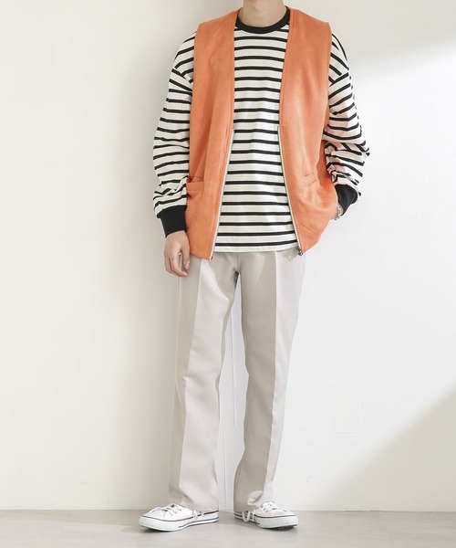 SENSE OF PLACE by URBAN RESEARCH（センスオブプレイスバイアーバンリサーチ）の「ボーダーエクストラルーズロンTシャツ（Tシャツ/カットソー・メンズ・ブラック/ネイビー/グリーン・MEDIUM/LARGE）」の12枚目の写真