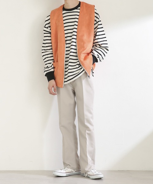 SENSE OF PLACE by URBAN RESEARCH（センスオブプレイスバイアーバンリサーチ）の「ボーダーエクストラルーズロンTシャツ（Tシャツ/カットソー・メンズ・ブラック/ネイビー/グリーン・MEDIUM/LARGE）」の13枚目の写真