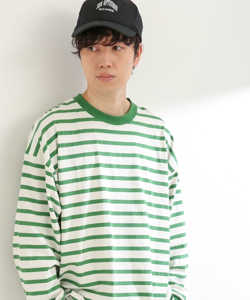 SENSE OF PLACE by URBAN RESEARCH（センスオブプレイスバイアーバンリサーチ）の「ボーダーエクストラルーズロンTシャツ（Tシャツ/カットソー・メンズ・ブラック/ネイビー/グリーン・MEDIUM/LARGE）」の15枚目の写真