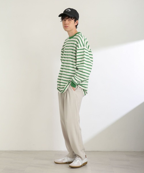 SENSE OF PLACE by URBAN RESEARCH（センスオブプレイスバイアーバンリサーチ）の「ボーダーエクストラルーズロンTシャツ（Tシャツ/カットソー・メンズ・ブラック/ネイビー/グリーン・MEDIUM/LARGE）」の18枚目の写真