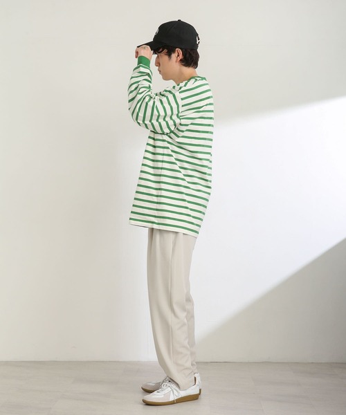 SENSE OF PLACE by URBAN RESEARCH（センスオブプレイスバイアーバンリサーチ）の「ボーダーエクストラルーズロンTシャツ（Tシャツ/カットソー・メンズ・ブラック/ネイビー/グリーン・MEDIUM/LARGE）」の19枚目の写真