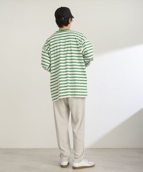 SENSE OF PLACE by URBAN RESEARCH（センスオブプレイスバイアーバンリサーチ）の「ボーダーエクストラルーズロンTシャツ（Tシャツ/カットソー・メンズ・ブラック/ネイビー/グリーン・MEDIUM/LARGE）」の20枚目の写真